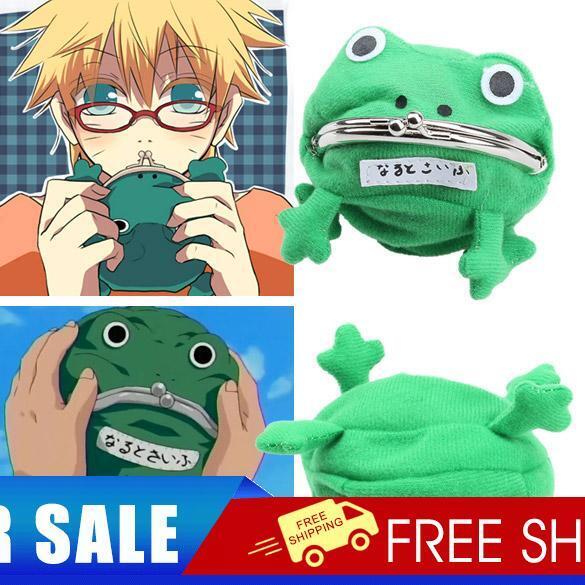 Portable Cartoon Frog Mini Coin Purse Fleece Key Holder Kids Wallet Green