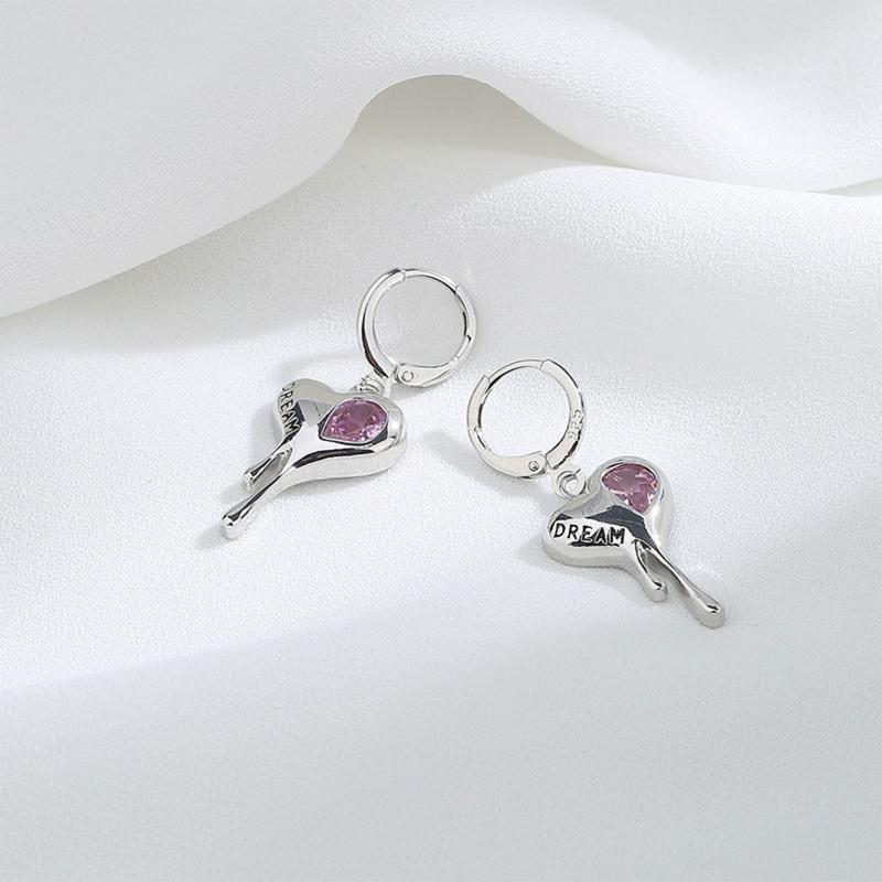 Irregular Zircon Lava Love Earrings Hip-hop Style Personality Melting Ear Buckle