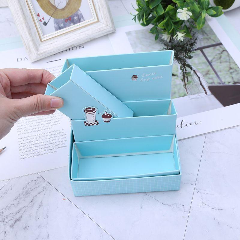 New Paper Board Storage Box  Desk Decor DIY Stationery Makeup Cosmetic Organizer