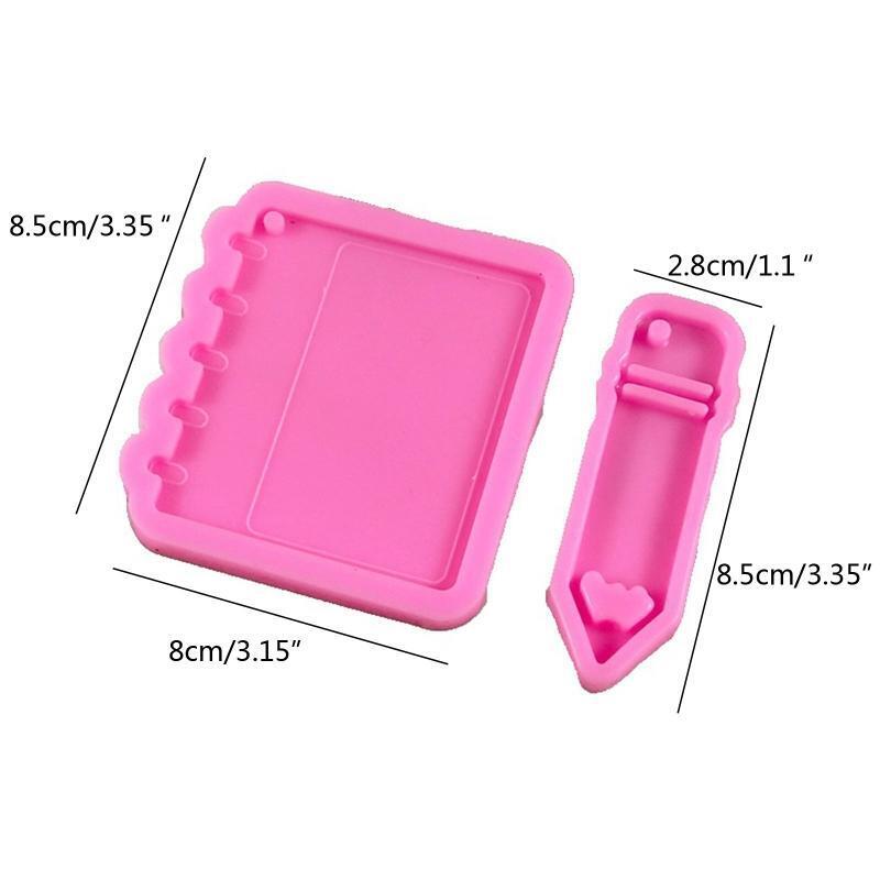 Pencil Notebook Shape Silicone Molds Jewelry Making Keychain Polymer Clay Mold
