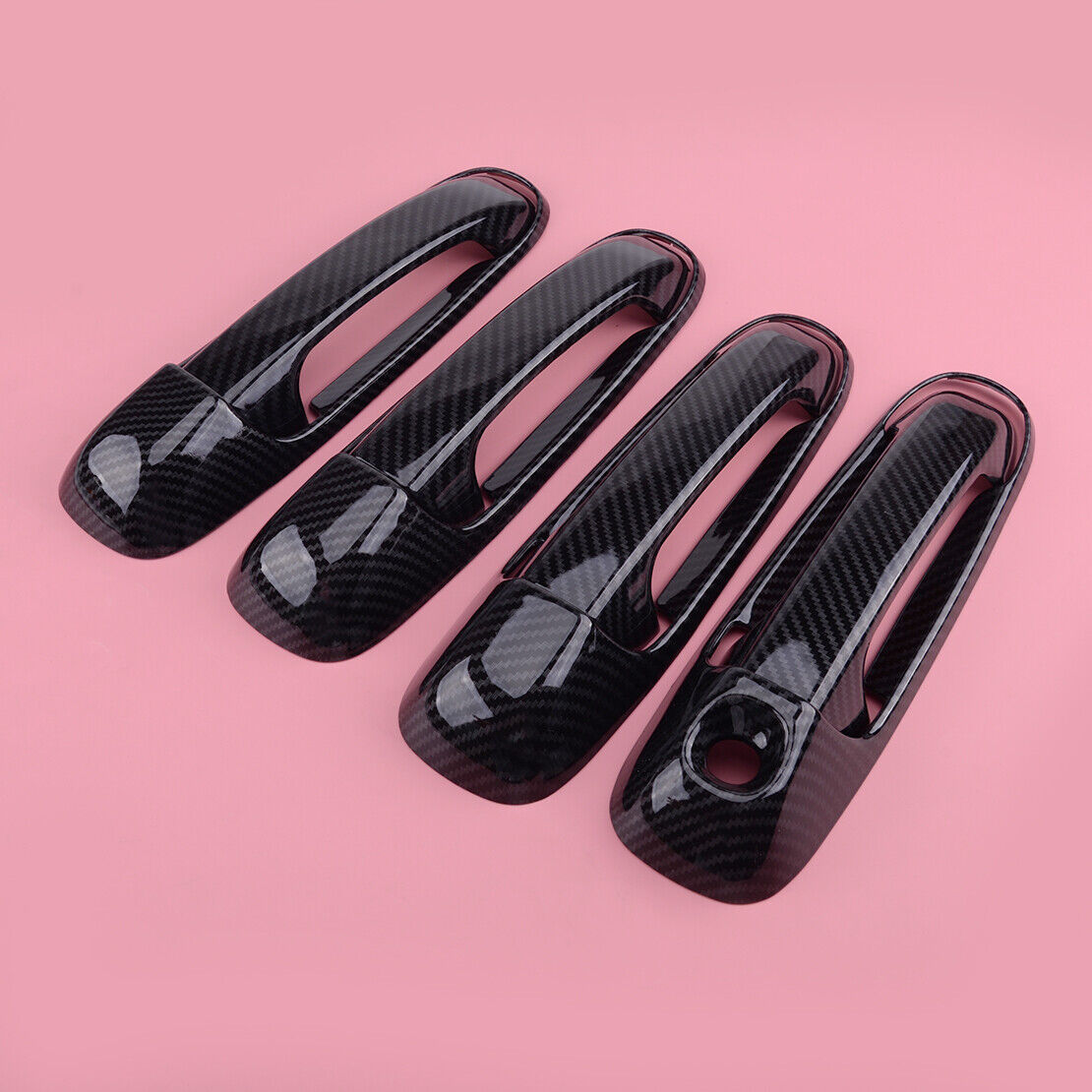 Carbon Fiber Style Door Handle Cover Trim fit for Dodge Ram 03-08 Jeep Liberty