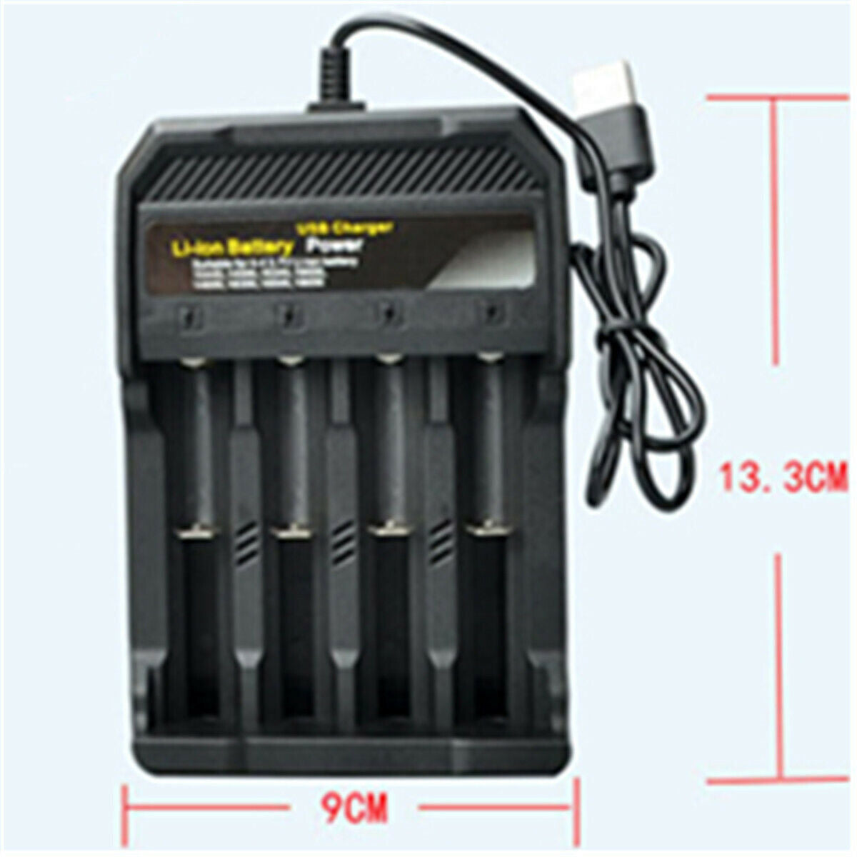 USB 4 Slots 4.2V Universal Rechargeable 18650 Li-ion Battery Smart Charger