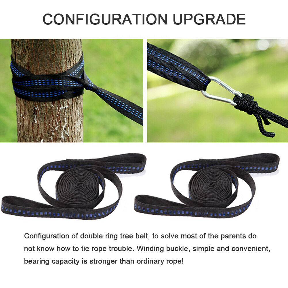 2pcs Hammock Straps Outdoor Camping Hanging Swing Rope for Backyard Garden