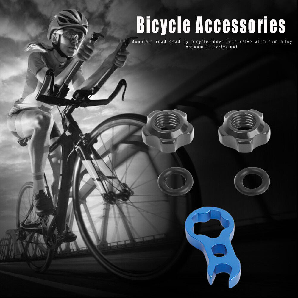 2pcs Bicycle Presta Valve Nuts with Wrench Washer MTB Bike Accessories