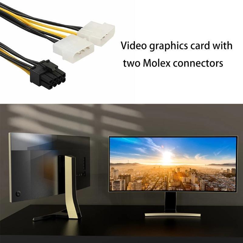 10pcs/set 8Pin To Dual 4Pin Video Card Power Cord Graphics Card Power Cable 20cm