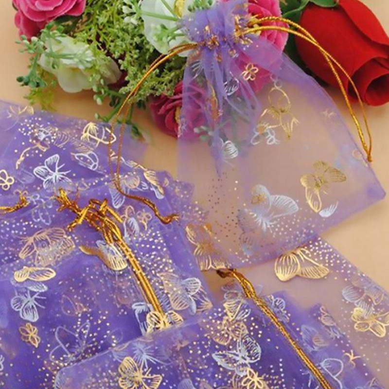 25Pcs Organza Gift Bags Jewellery Drawstring Pouches Wedding Party Candy 10X12cm
