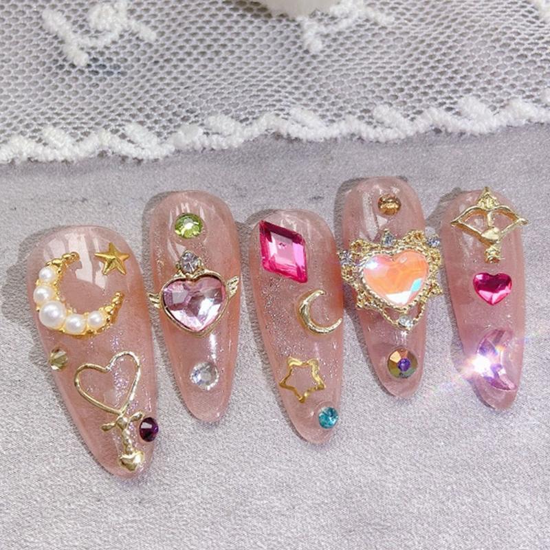 Flatback Nail Studs Nail Art Charms And Rhinestones Moon Star Heart Nail Charms