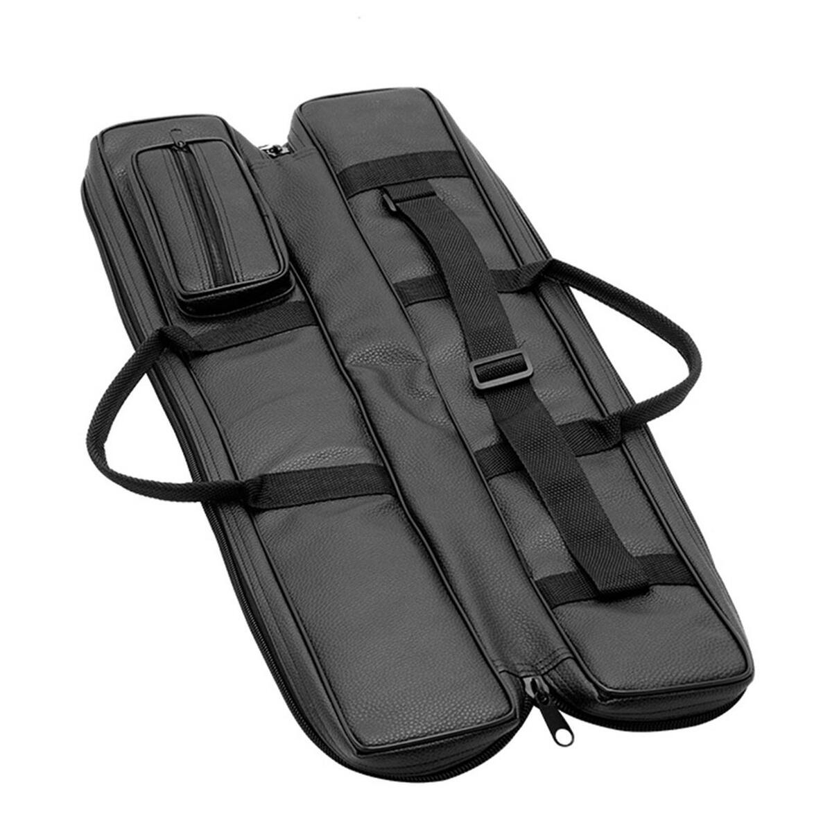 Premium Bamboo Flute Bag with Handle Adjustable Storage Case PU Leather Carrying