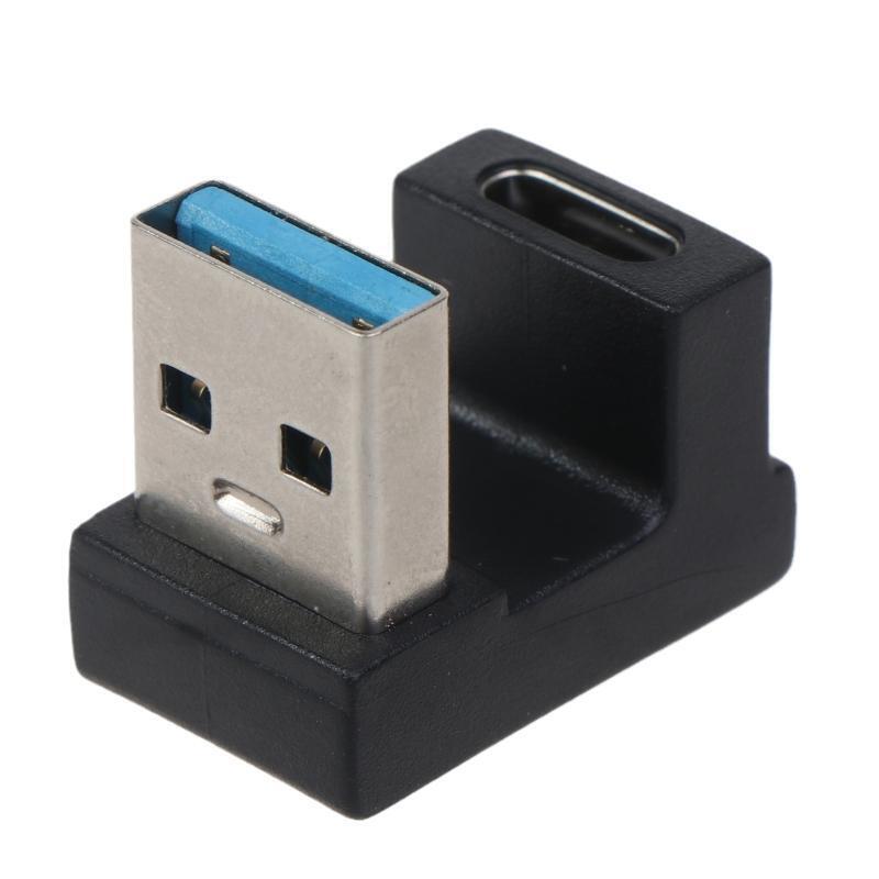 180 Degree USB 3.0 Right Angle A Male to USB 3.0 Type C Female Adapter 10Gbps