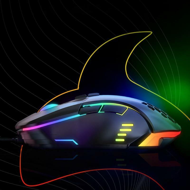 Optical Ergonomic Gaming Mouse Wired 7 Keys Mice Backlight for Notebook Desktop