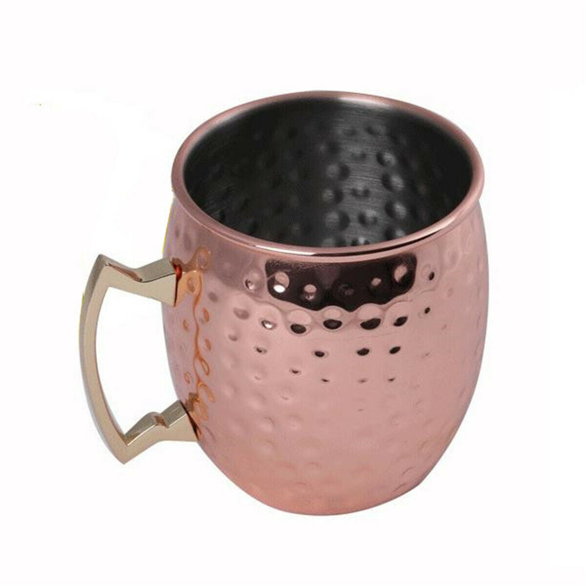 500ml Hammered Stainless Steel Copper Plated Moscow Mule Mug Beer Coffee Cup Mug