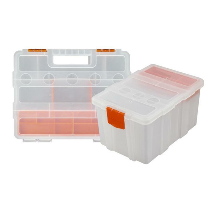 Storage Box With Locking Handle Removable Compartment for Travel Sewing Supplies