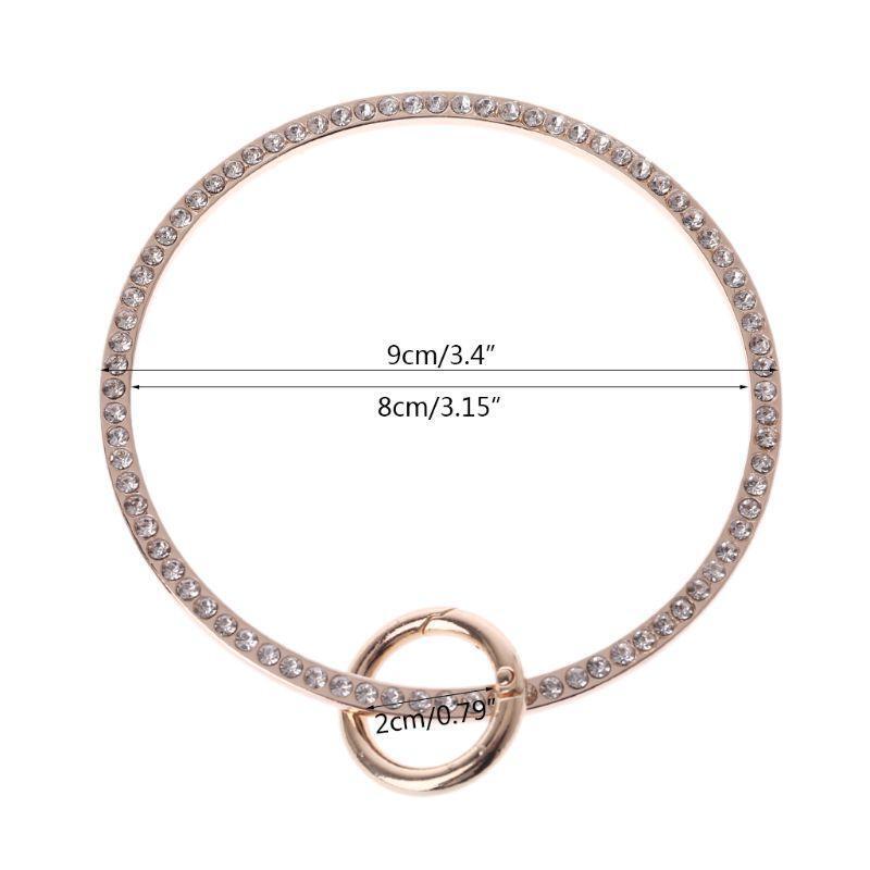 Ring Design Metal Rhinestone Purse Handle for Bag Making Handle Replacement DIY