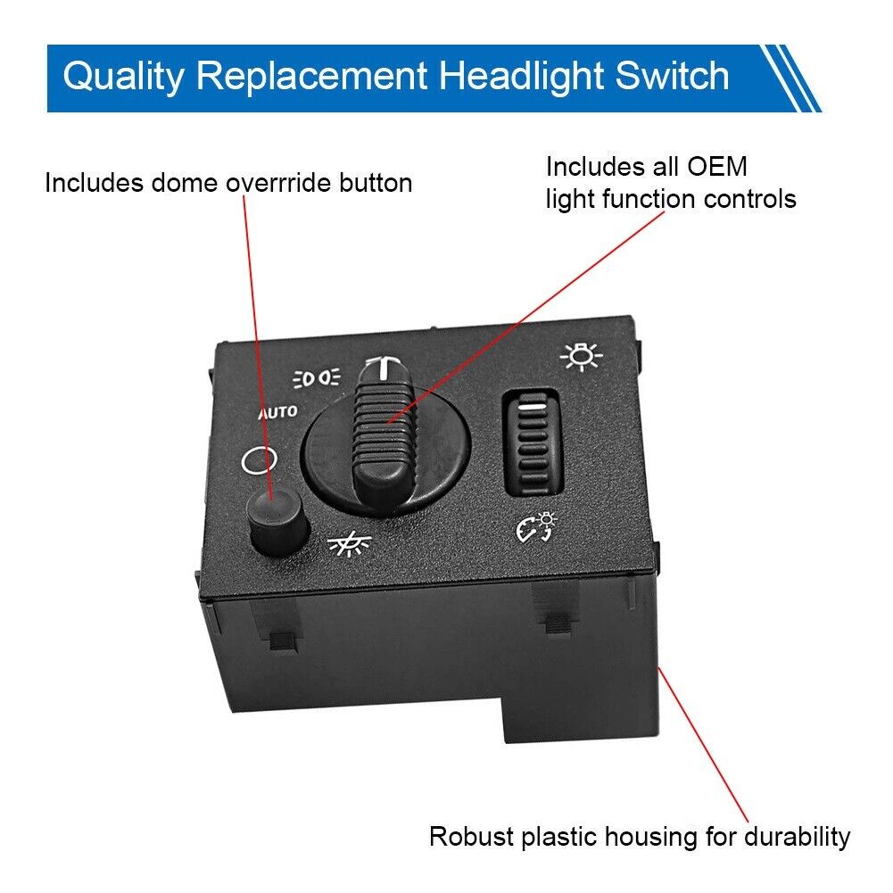 Headlight Switch for Cadillac/GMC/Hummer 19381535 15194803 Headlamp Switch