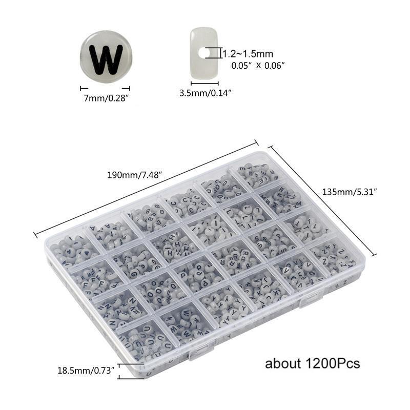 1500Pcs Acrylic Letter Beads Kit for Bracelets Alphabet Bead for Jewelry Making