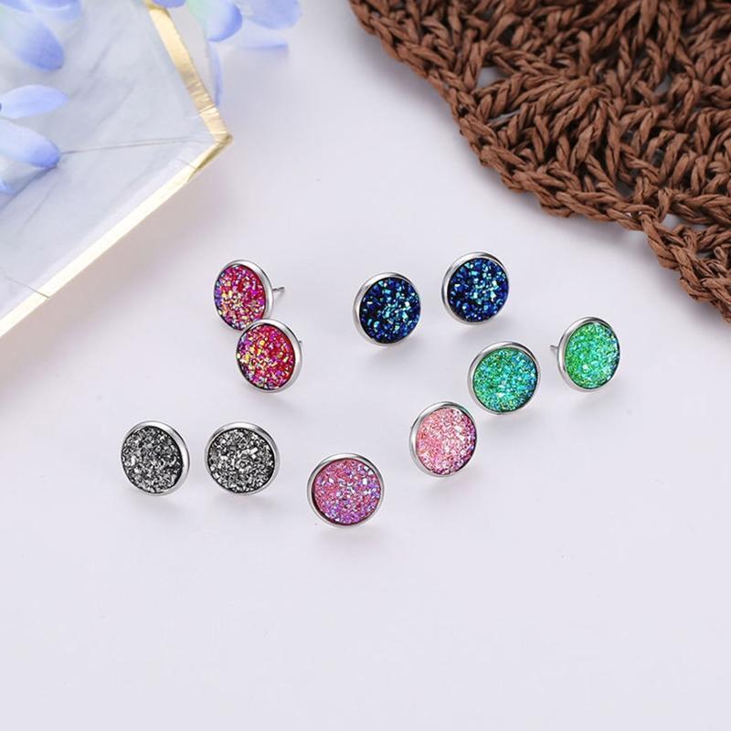 12mm Stainless Steel Time Gem Bottom Bracket Earrings Ear Jewelry Accessories