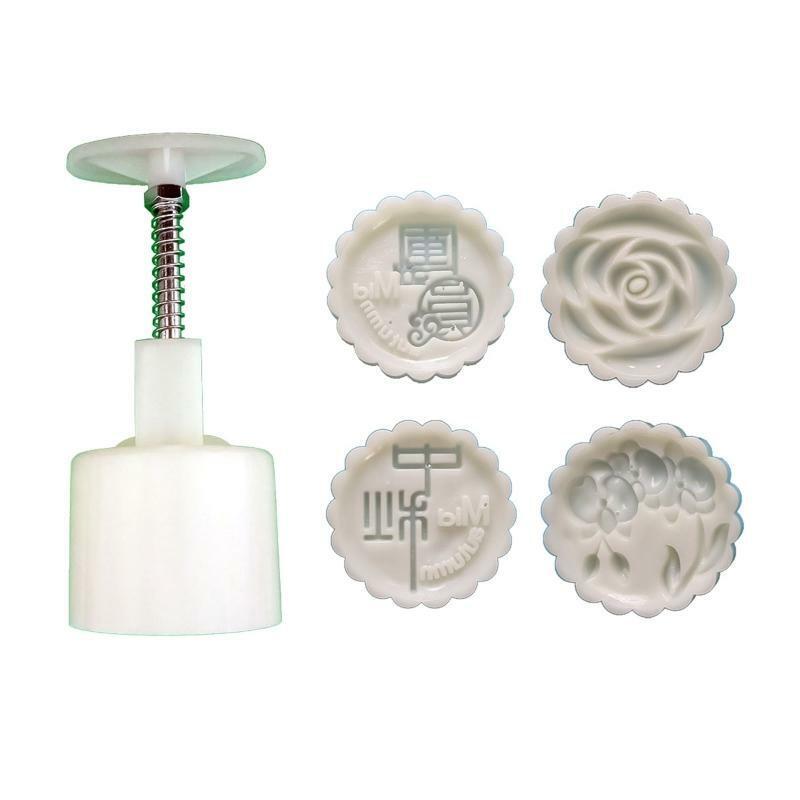Plastic Mooncake Moulds Baking Accessories Hand-pressing for Mid-Autumn Festival