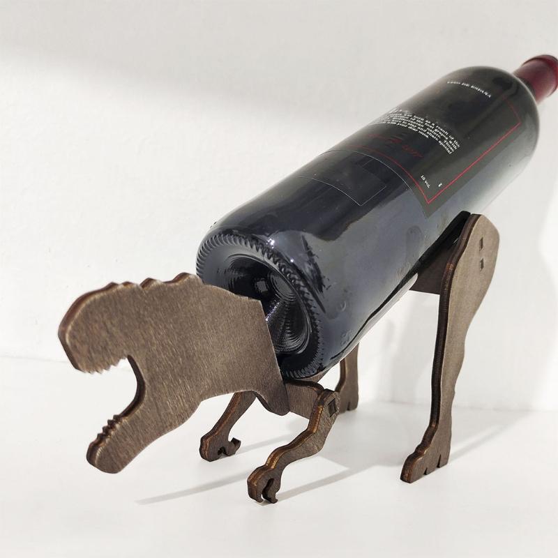 Wooden Wine Holder Decorative Abstract Dinosaur Shape Red Wine Racks Home Decors