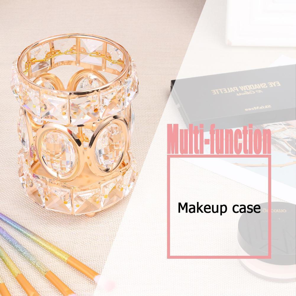 Crystal Makeup Brush Eyebrow Pencil Storage Box Jewelry Cosmetic Organizer