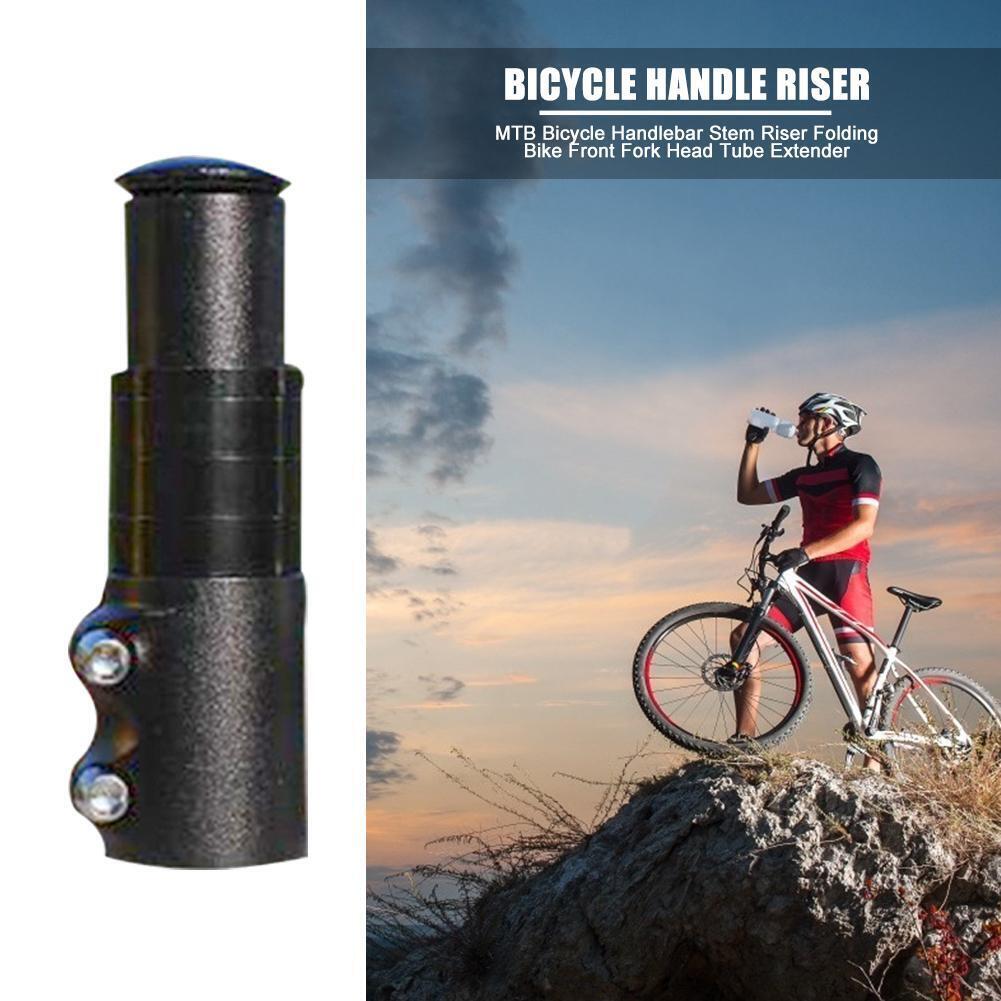 MTB Bicycle Handlebar Stem Riser Folding Bike Front Fork Extender (Black)