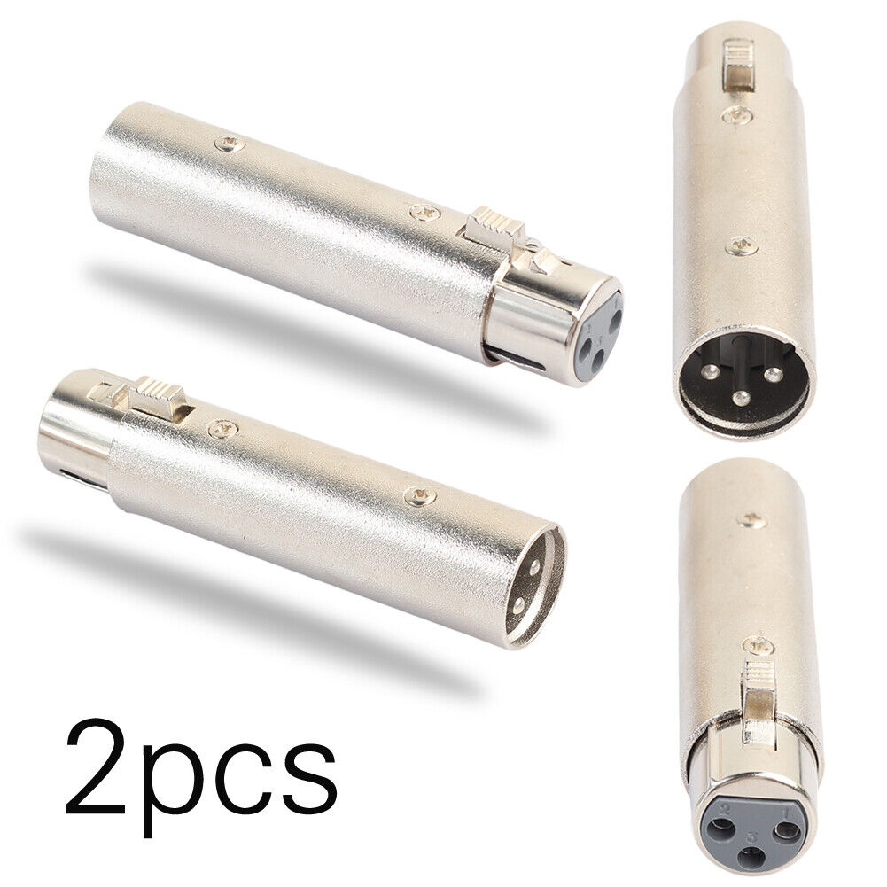 2x XLR 3Pin Male to Female Phase Reversal Adapter Plug Socket Cable Connect