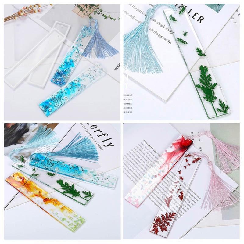 Creative Rectangle Bookmark Silicone Mold  Crystal Epoxy Mold Transparent Mold