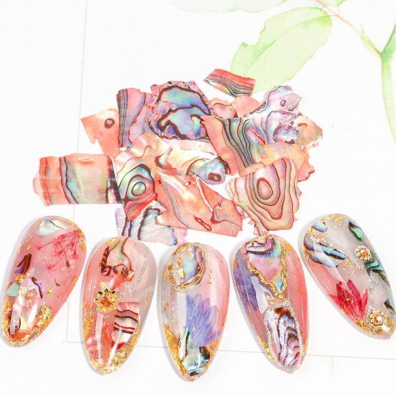 Natural Abalone Shell Seashell Slices DIY Nail Art Manicure Decor Nail Sequins