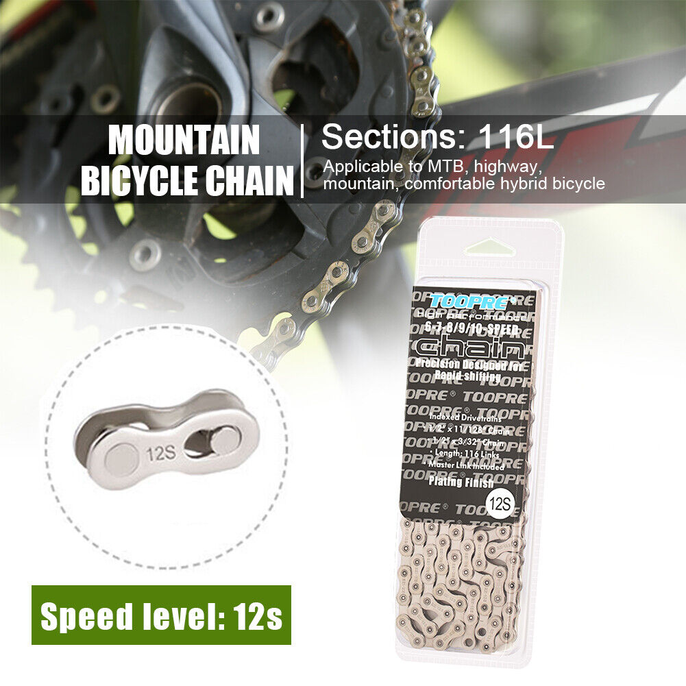 Carbon Steel 12-Speed 116-Link Bike Chain Wear-Resistant Cycling Chains
