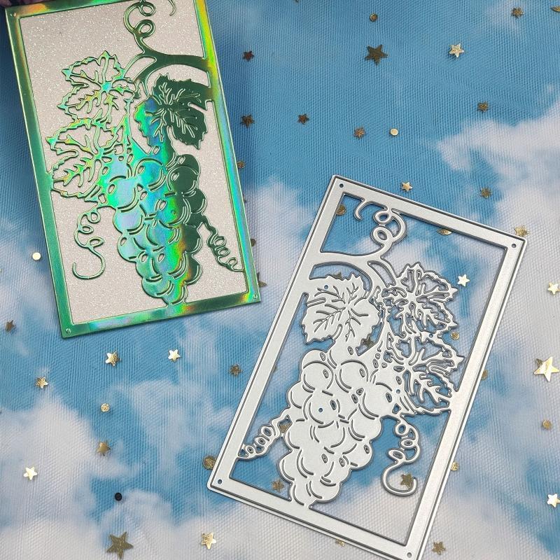 Metal DIY Embossing Moulds Grapes Pattern Embossing Stencil Cutting Dies Durable