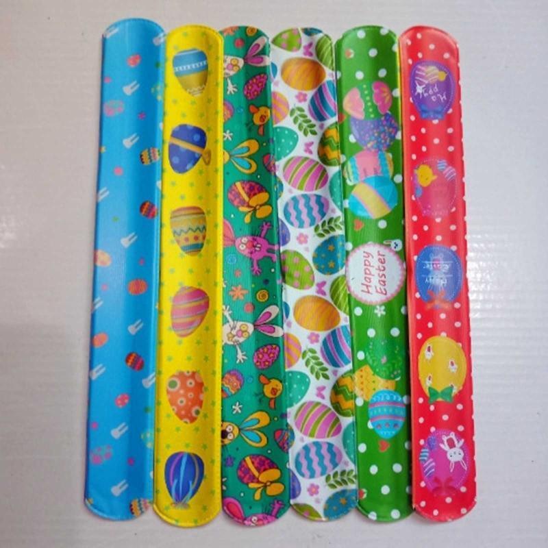 100 PCS Easter Slap Bracelets for Kids Snap Bands for Teachers Classroom Rewards