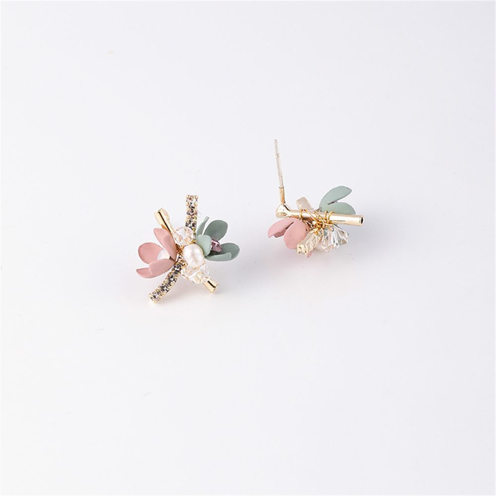 Sweet Jewelry New Women Small Sweet Flowers Stud Earrings Flower Earrings Shiny