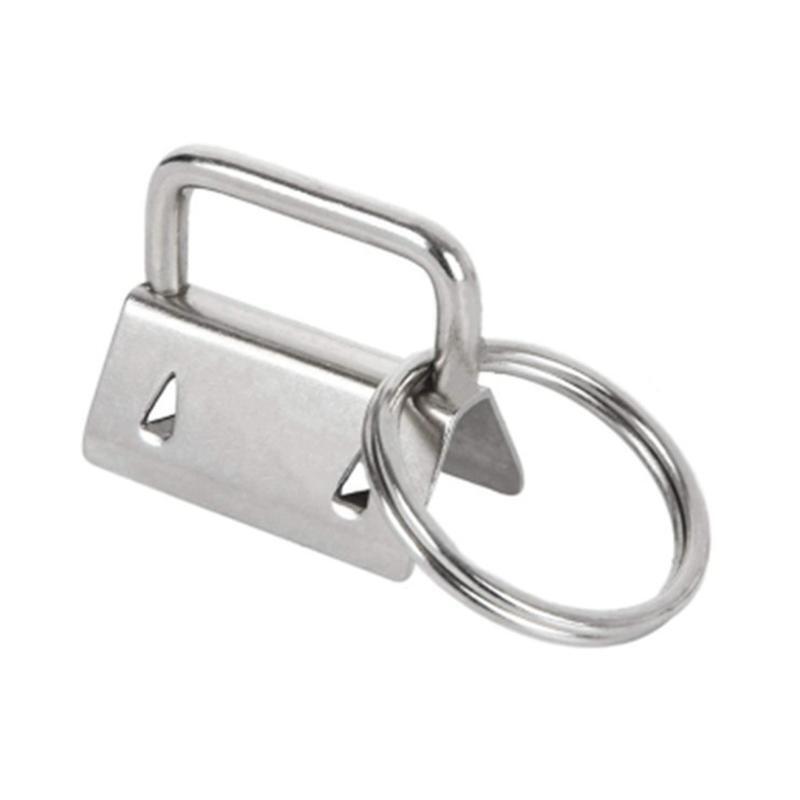 50pcs 1 Inch Key Fob Hardware Set with Split Rings Pliers for DIY Wristlet Clamp