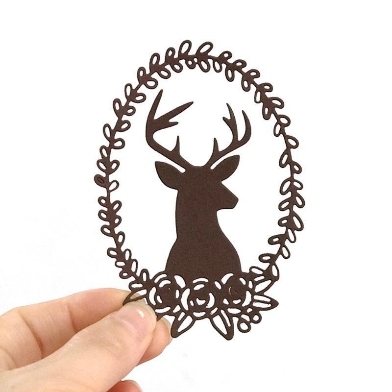 Christmas Deer Wreath Metal Cutting Dies Stencil DIY Scrapbooking Album Paper