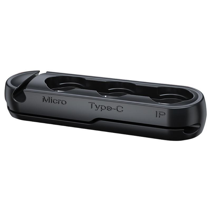 Data Cable Organizer Portable Storage Box Magnet Adapter Connector Black