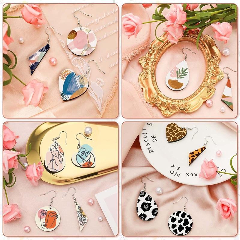 40Pcs Sublimation Blank Earrings Heat Transfer Earrings Unfinished Wood Earring