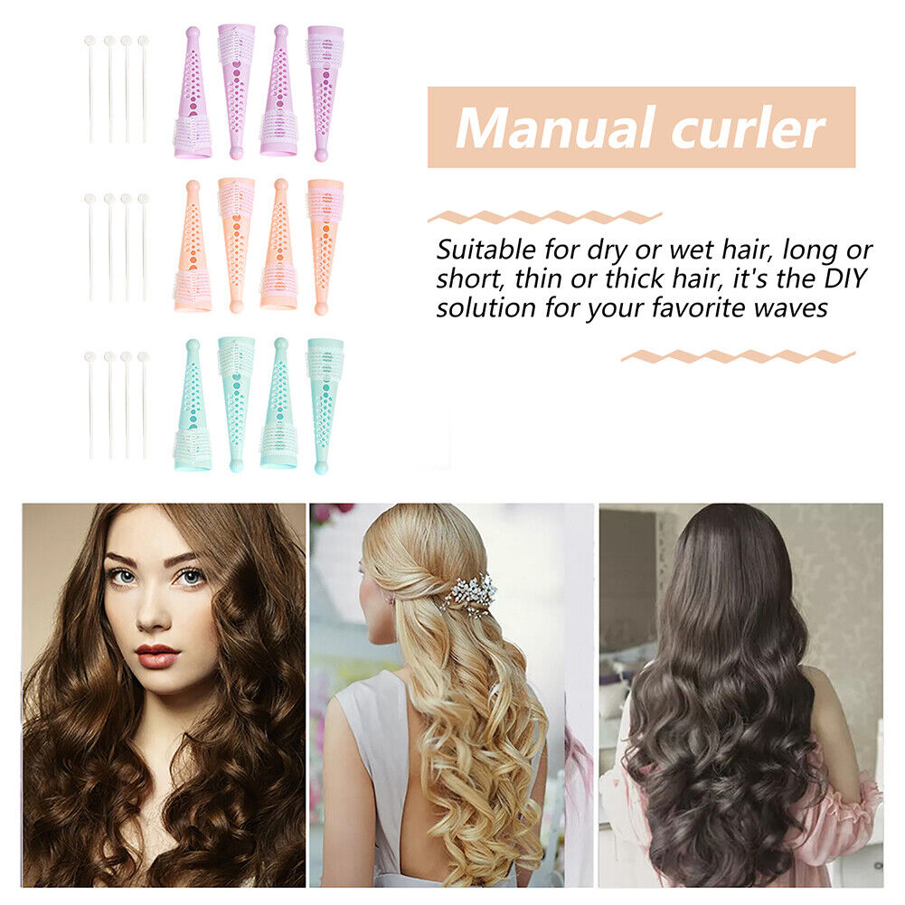 Hair Rollers Kit No Heat Large Curlers Self Grip Holding Self-Adhesive Band