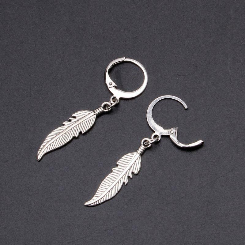 1 Pair Fashion Dangle Earrings Stylish Design Feather Pendant Earring for Party