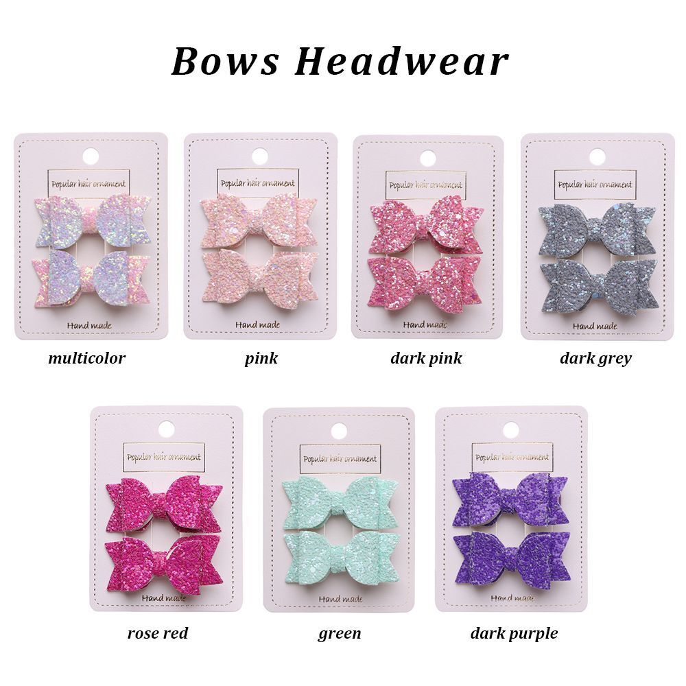 Layer Baby Girls Glitter Bows Headwear Sequin Bow Kids Hair Clips Cute Hairpins