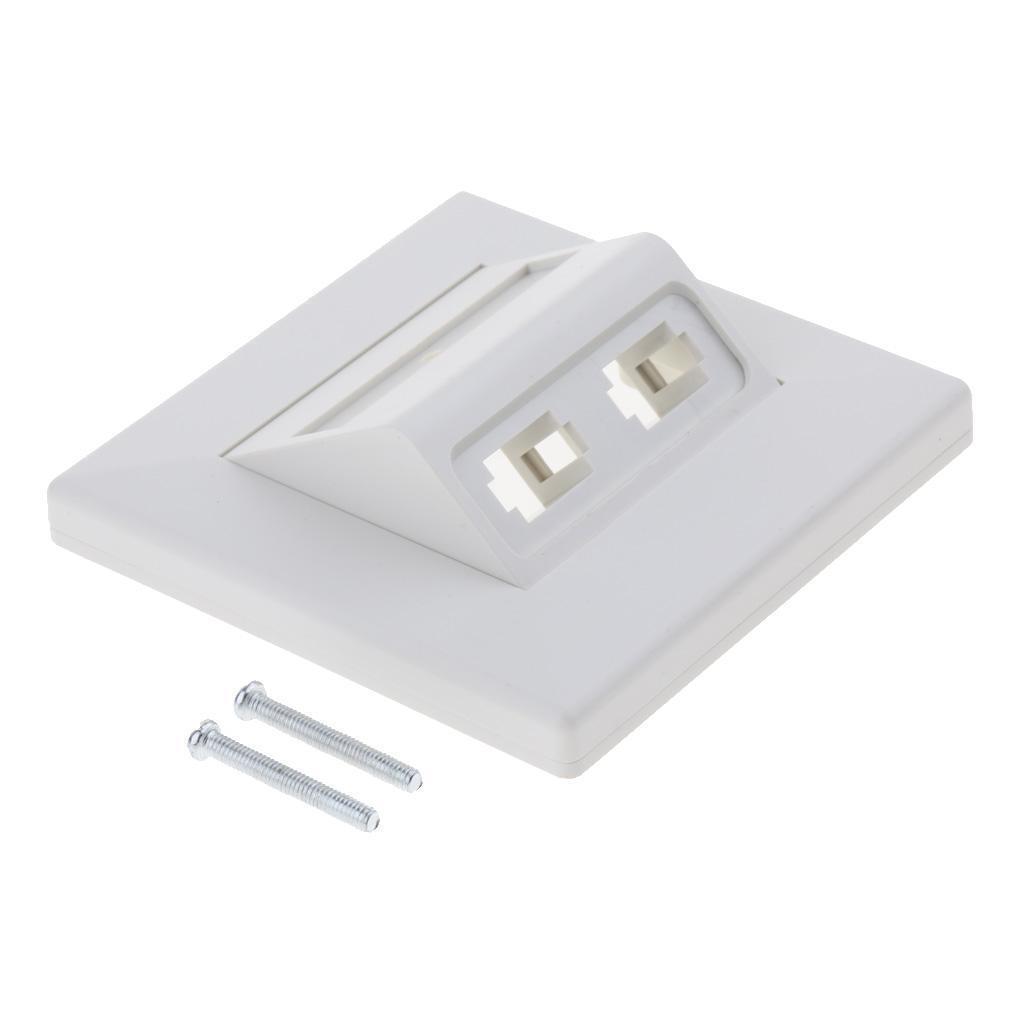 ABS 2 Sockets  Fiber  Tray Fiber Optic Wall Plate Panel White