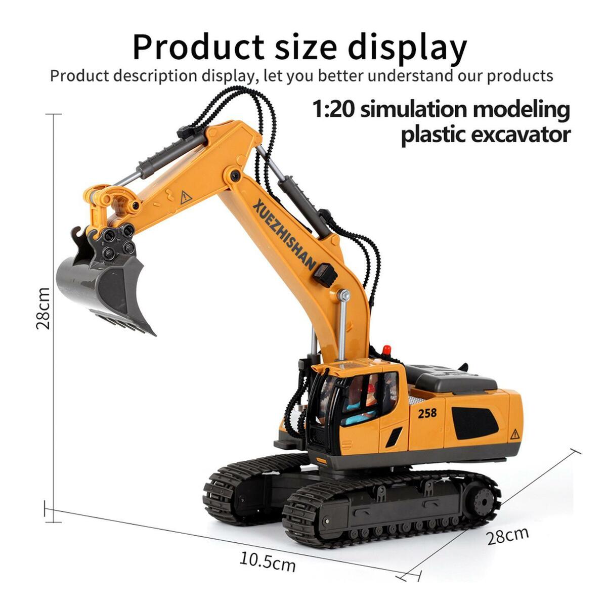 1/20 Plastic  Digger Vehicle  RC Remote Control Rechargeable