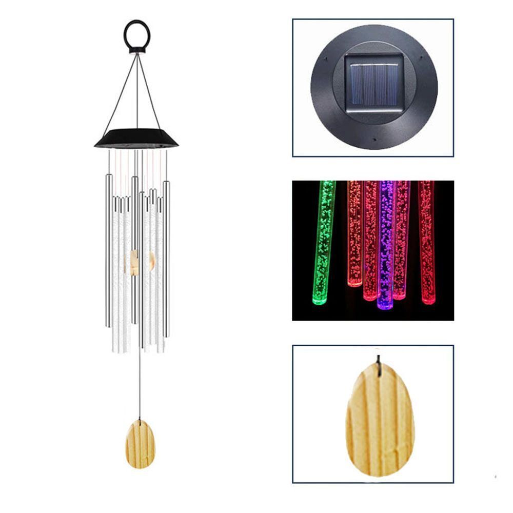 Decoration Garden Chandelier Rotating Solar Wind Chime Light Colorful Gradient