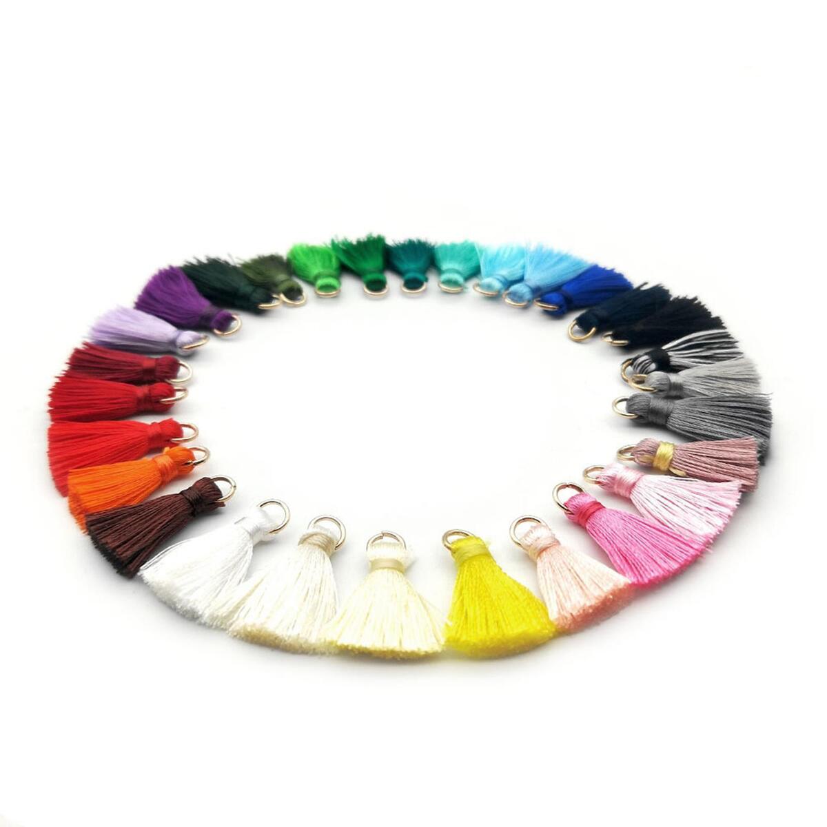 Set of 100 Tassel Mixed Color DIY Jewelry Making Crafts Elegant with Ring