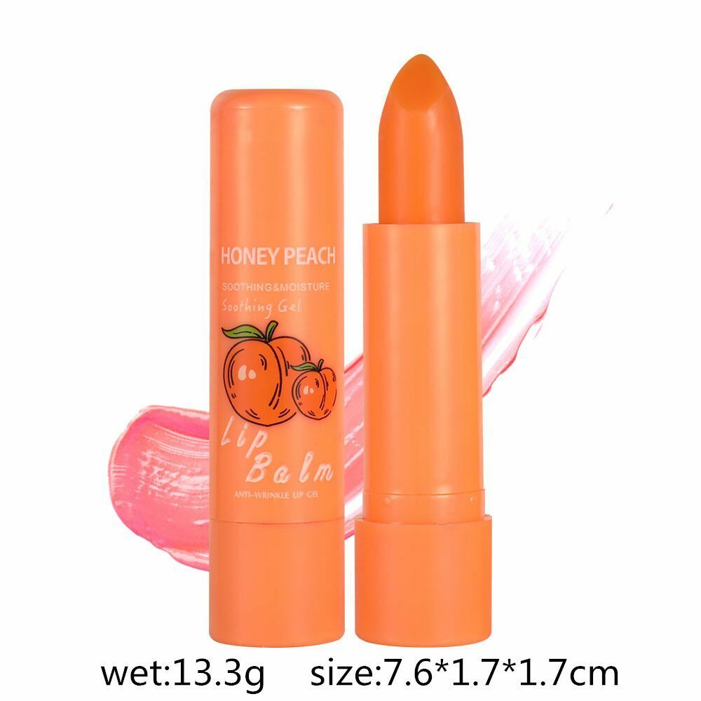 Moisturizing Change Color Peach Jelly Lipstick Natural Temperature Lip Balm