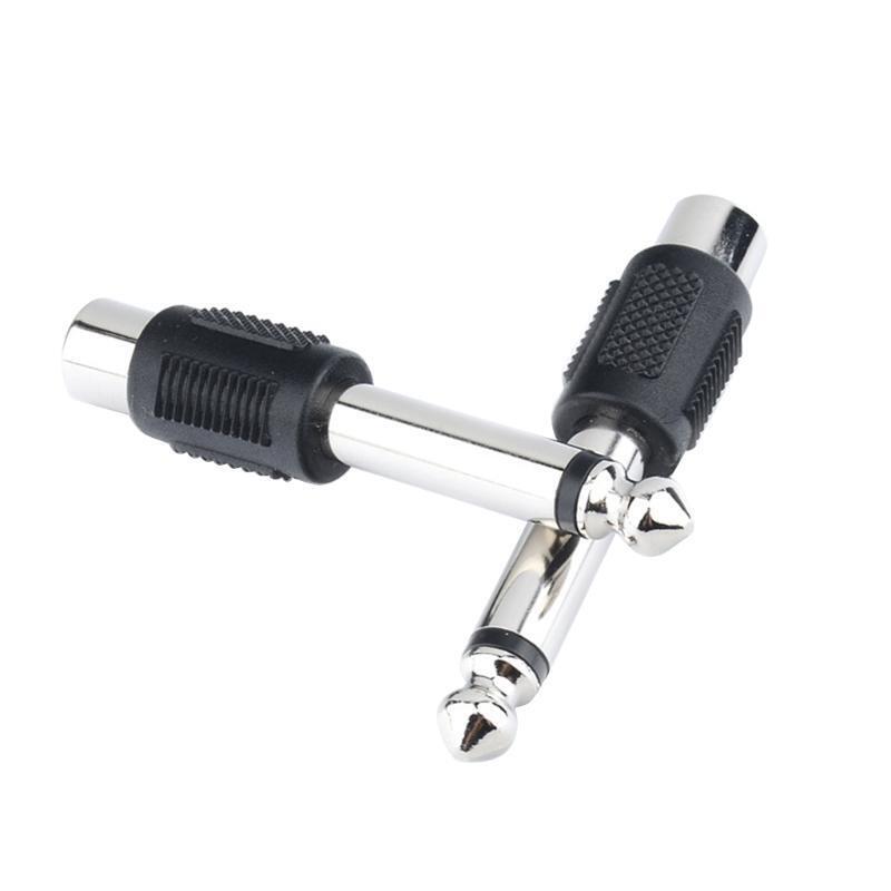 RCA to 1/4" Audio Adapter 6.35mm Plug Male to RCA Female Connectors 4-Pack