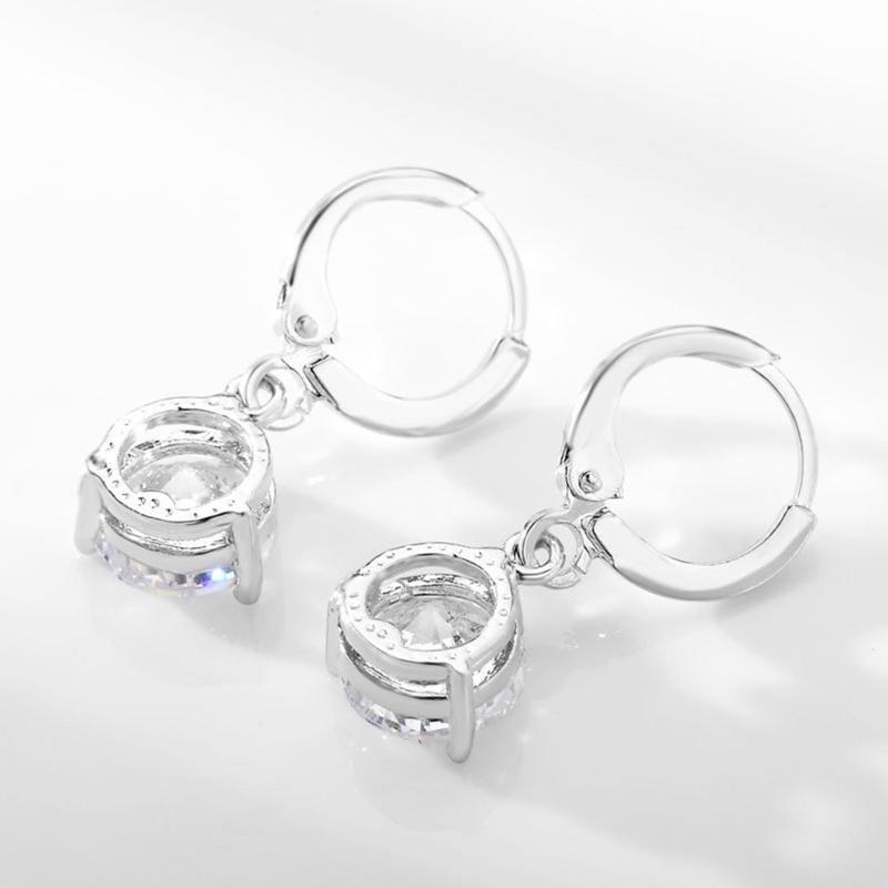 Cubic Zirconia Crystals Nacklace Pendant Earrings Set for Women Stylish Unique