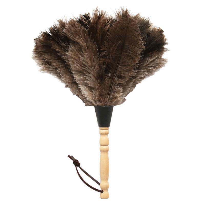 Ostrich Duster Feather Cleaning Brush Wood Handle Computer Dust Removal