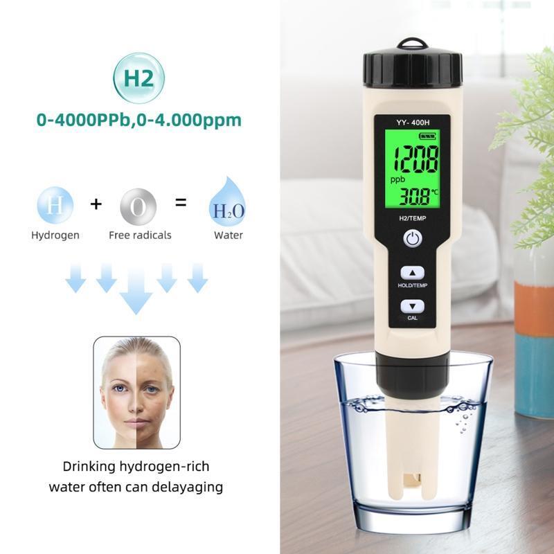 Professional Temperature Hydrogen-Rich H2 Meter Digital Water Quality Tester Pen