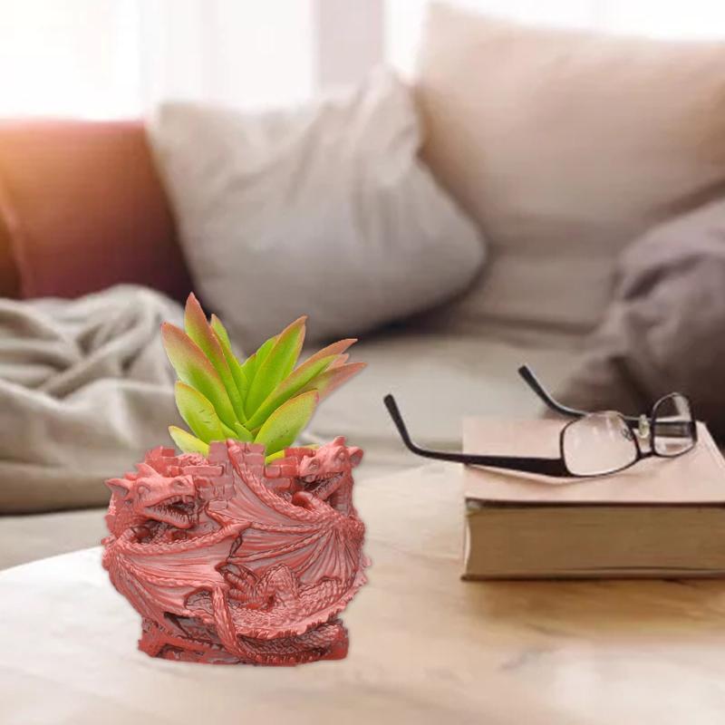 Geometric Dragon Gypsum Silicone Molds for Making Succulent Plant Flower Pot