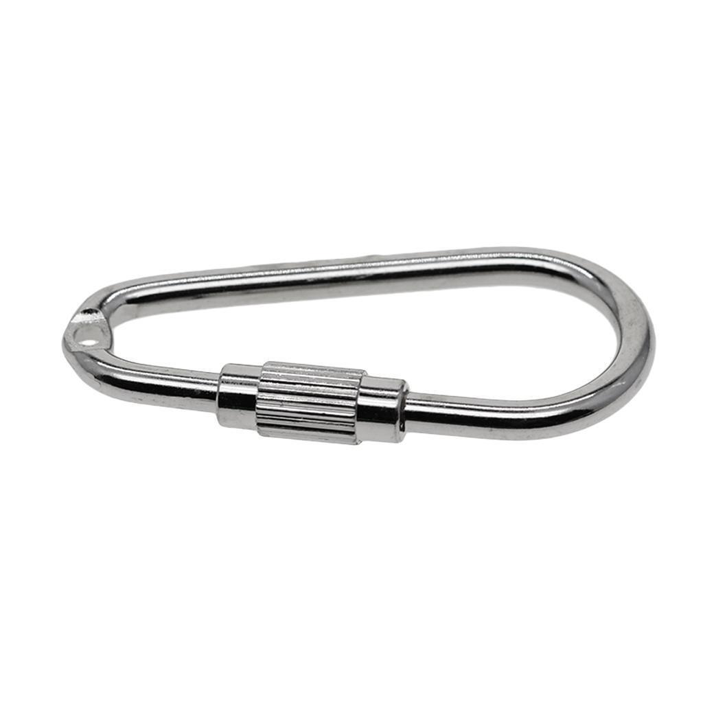 10x Alloy Screw Locking Carabiner Clasp Key Chain Key Ring Clasps 34x16mm