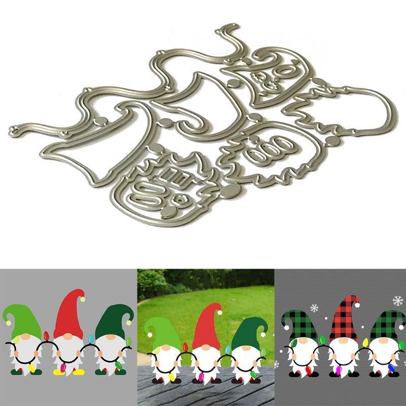 Christmas Gnome Pendant Metal Cutting Dies Stencil DIY Scrapbooking Album Paper